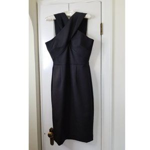 Milly Charlie cross-over strap black cocktail dress size 10